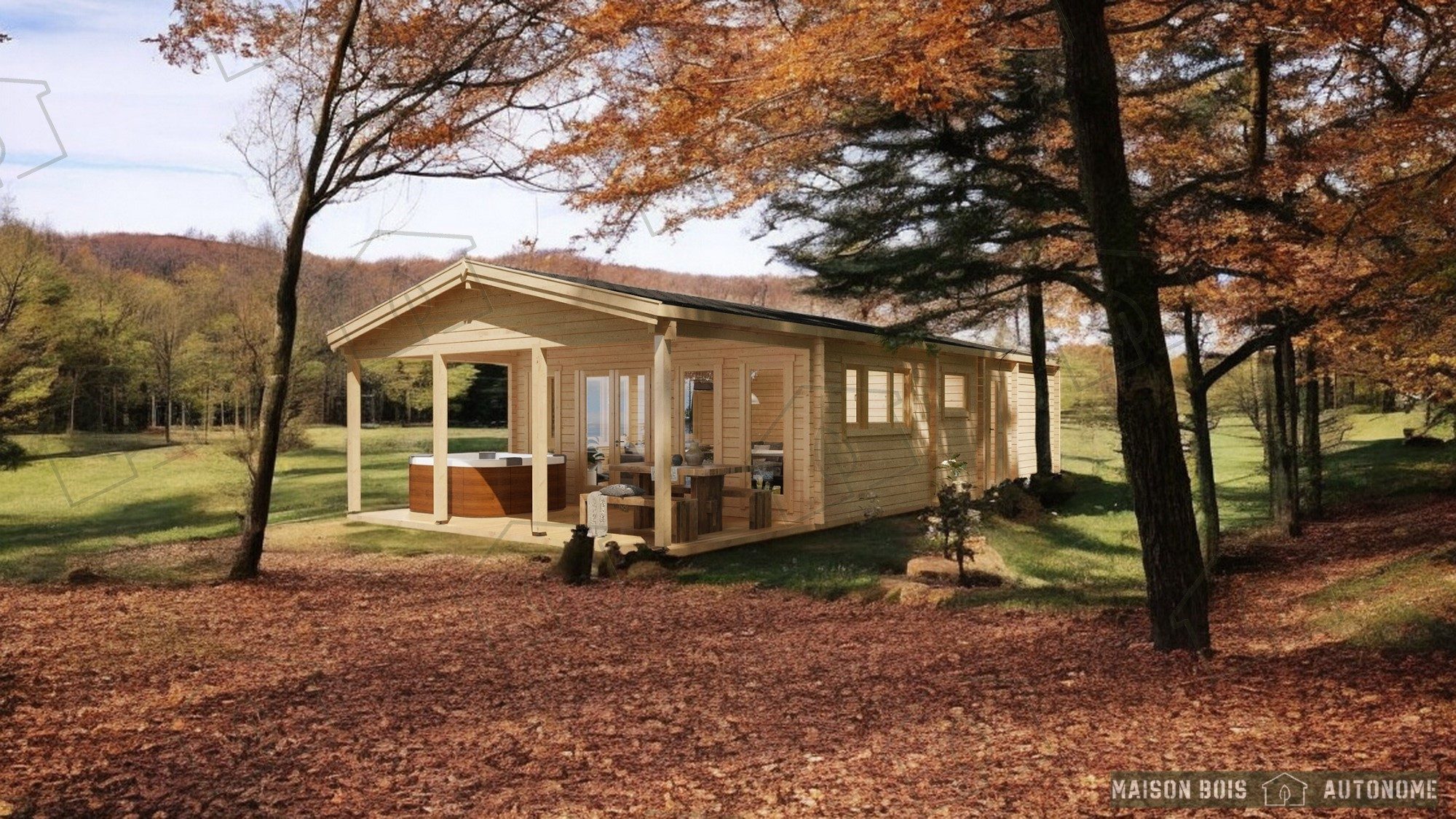 Maison bois autonome avec récupération d'eau de pluie - construction chalet durable