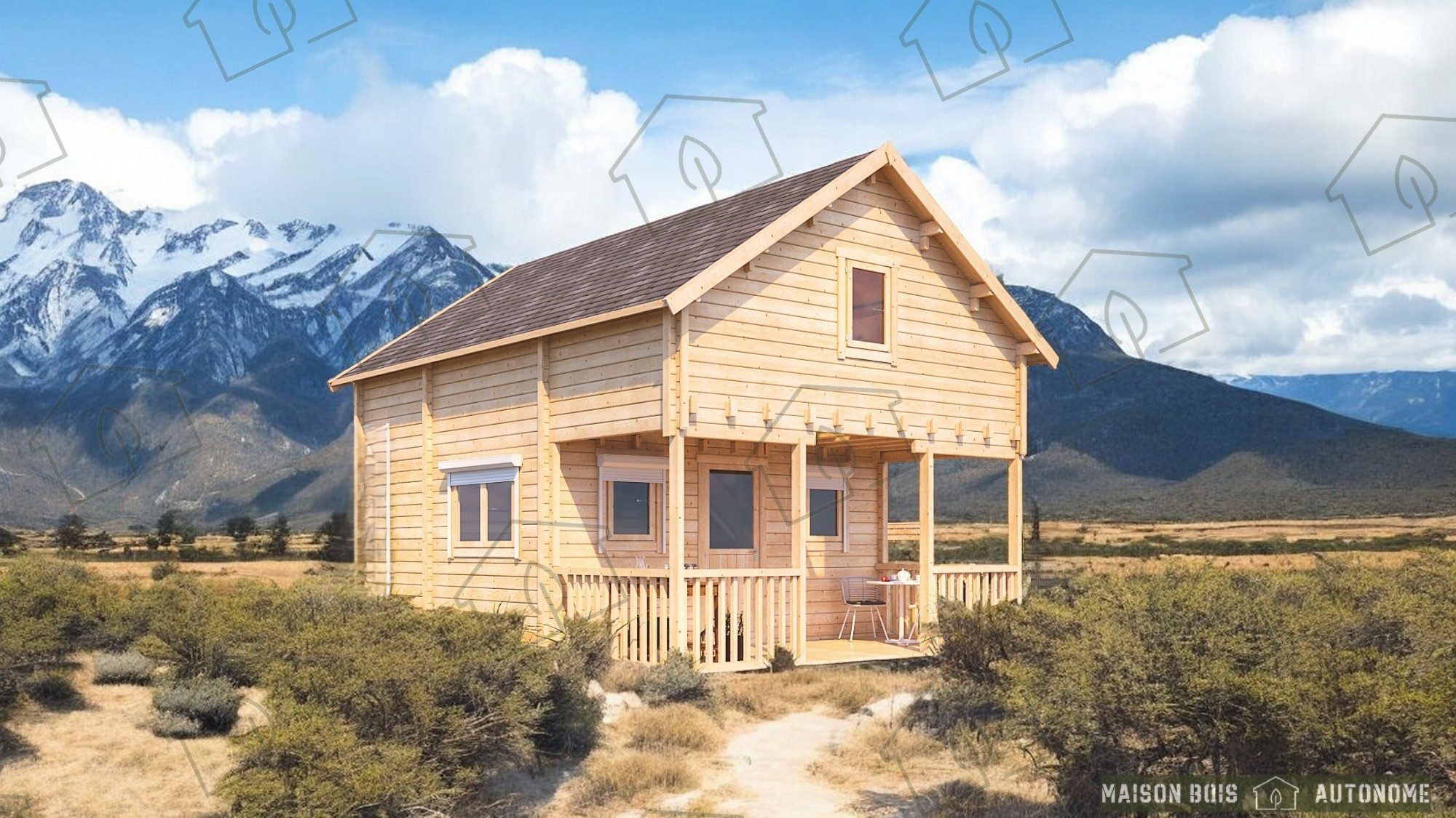 petite maison bois autonome en électricité - panneaux solaires chalet