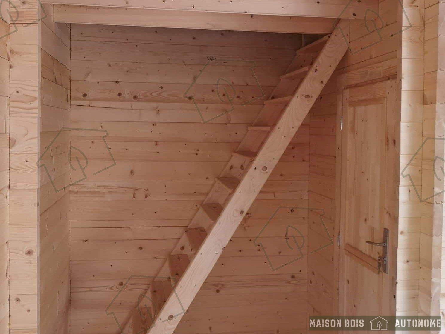 petit chalet bois autonome avec étage mezzanine sans permis